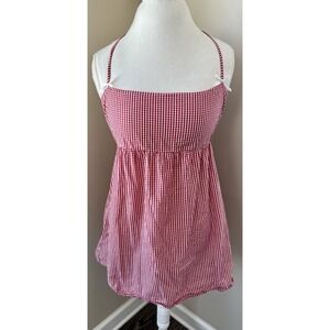 Red Gingham Mini Dress Cottagecore Coquette Country Summer Western Cowgirl 4th